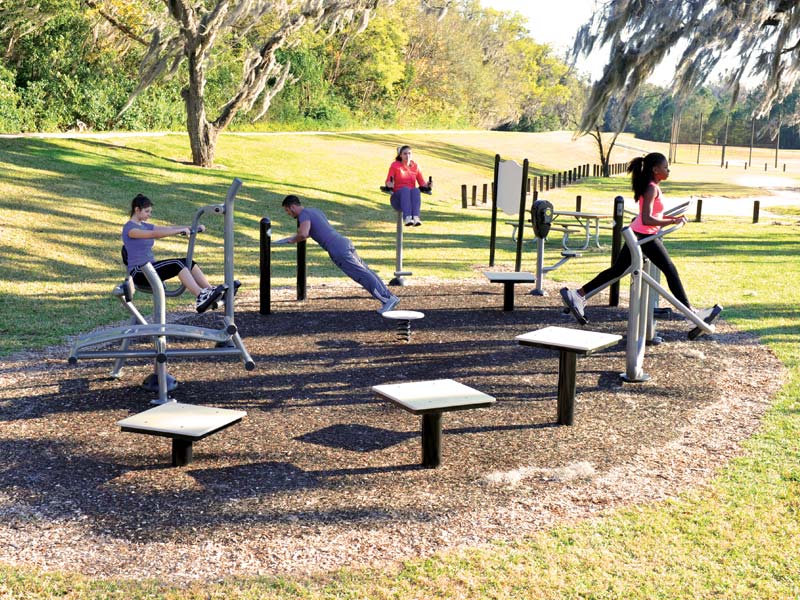 Example of an outdoor fitness center
