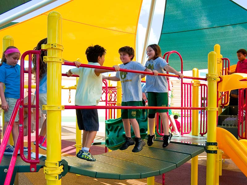 Example of playground shade for a large preschool.