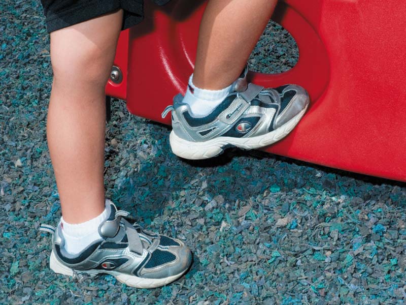 An example of multi-colored rubber mulch playground surfacing